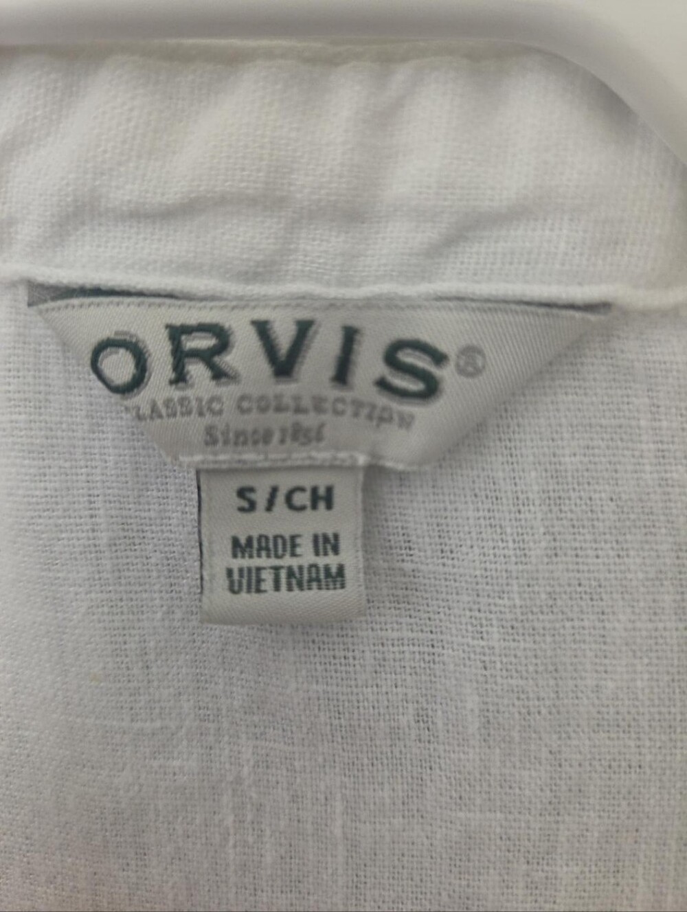 Orvis Women’s Small White Linen Rayon Button Down Roll Tab Shirt - Picture 4 of 6